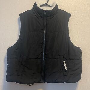 No Boundaries Black Puffer Reversible Vest